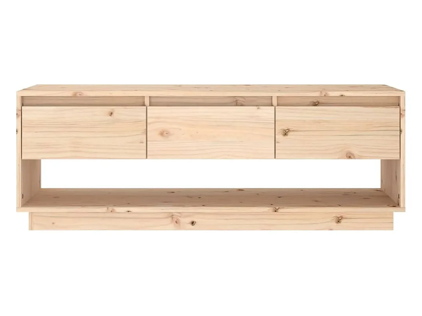 Mueble de TV de madera maciza de pino 110,5x34x40 cm