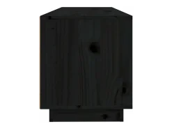 Mueble de TV de madera maciza de pino negro 100x34x40 cm