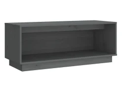 Mueble de TV de madera maciza de pino gris 90x35x35 cm
