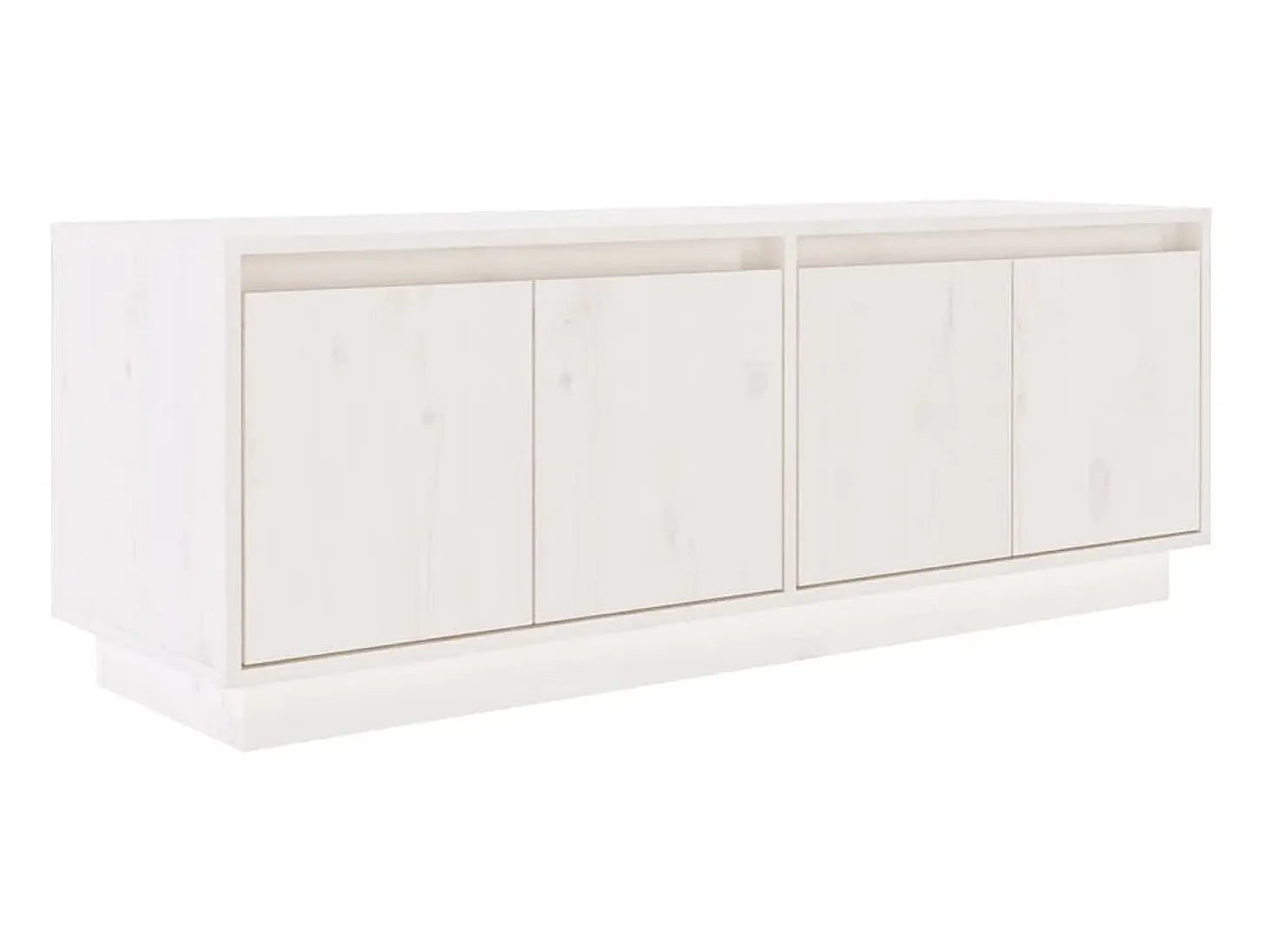 Mueble de TV de madera maciza de pino blanco 110x34x40 cm ES81119