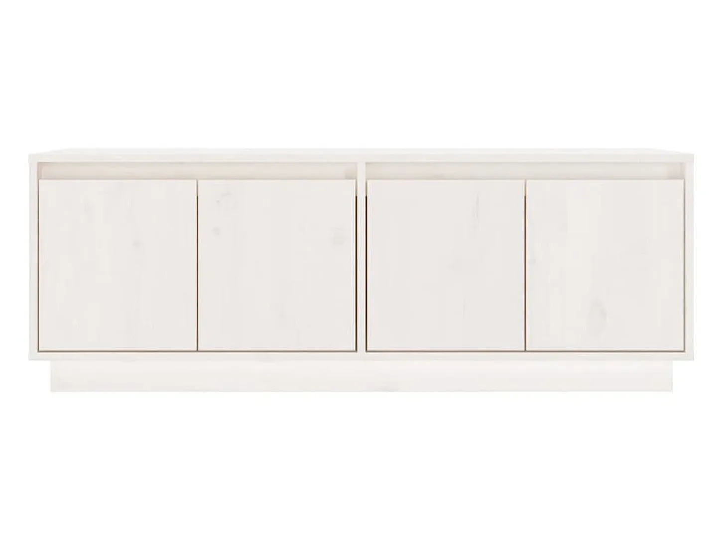 Mueble de TV de madera maciza de pino blanco 110x34x40 cm ES81119
