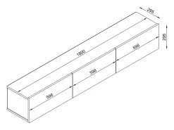Mueble de TV de pared con 3 puertas - Antracita y Natural Claro - VIKILA
