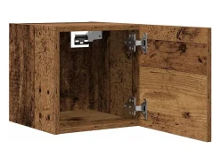 Mueble de TV de pared de 2 piezas, madera vieja, 30,5x30x30 cm