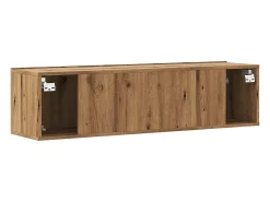 Mueble de TV de pared, roble hecho a mano, 120x30x30 cm, madera de ingeniería