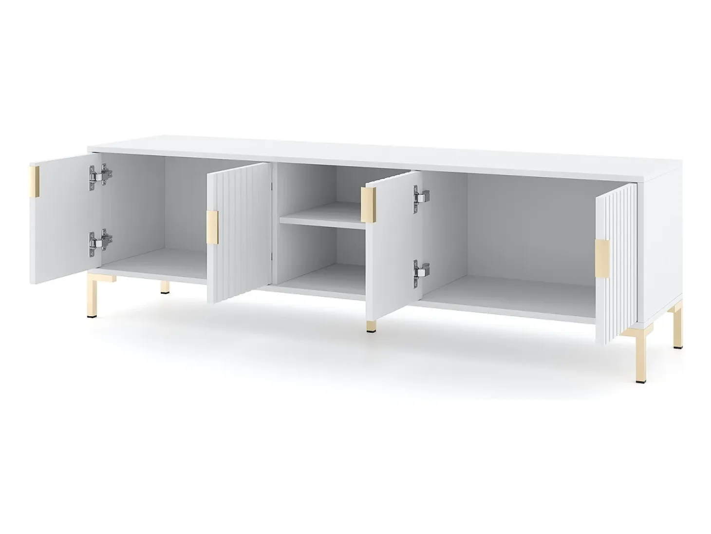 Mueble de TV Flinn 4D 165 cm Blanco