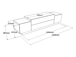 Mueble de TV Gaxio 4 puertas abatibles blanco/natural 38x160x37 cm