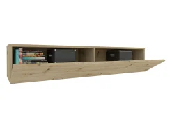 Mueble de TV haaus Isla, 2 puertas, Roble artisan, 135 x 28 x 25 cm
