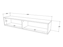 Mueble de TV haaus Isla, 2 puertas, Roble artisan, 135 x 28 x 25 cm