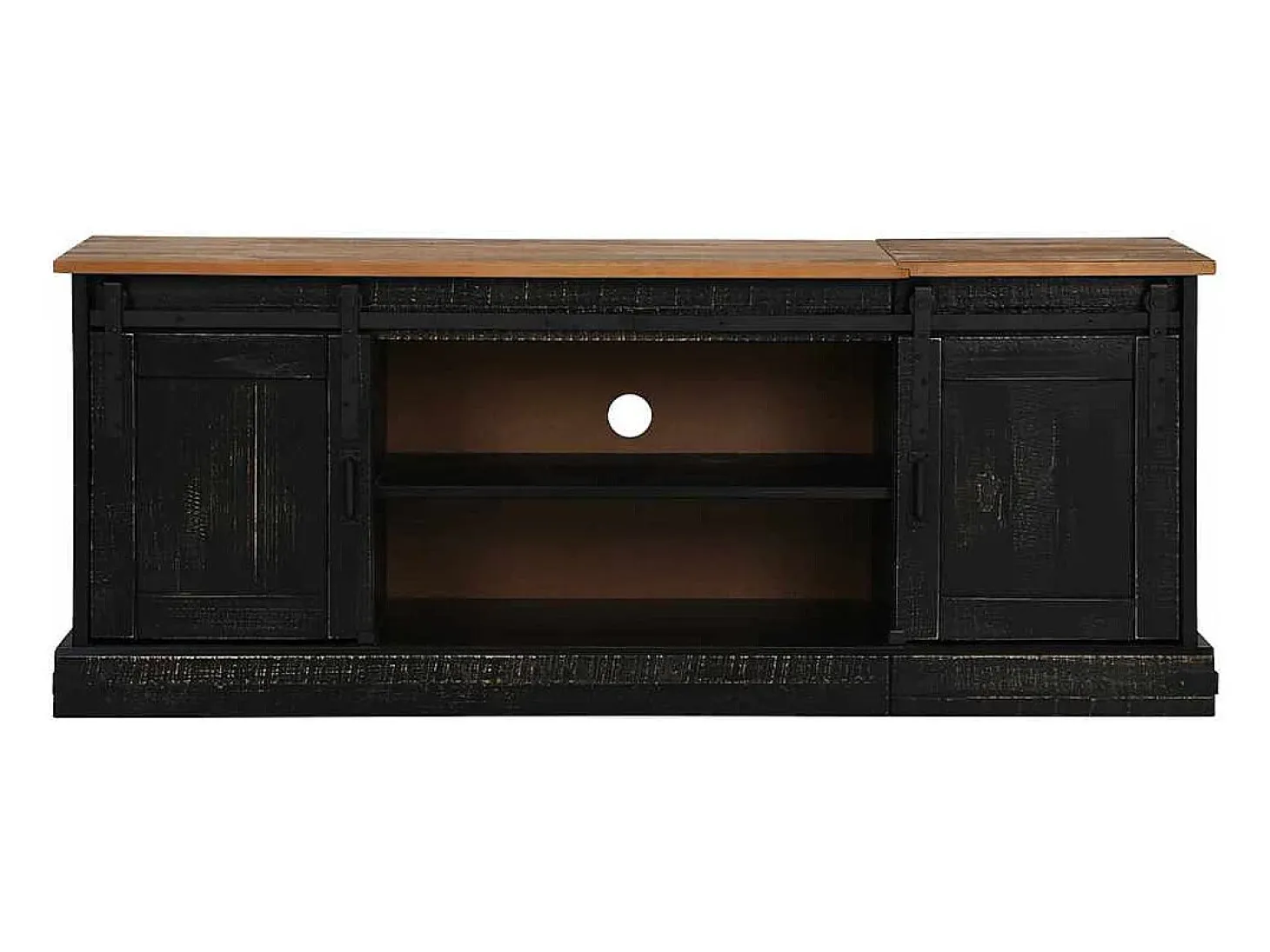 Mueble de TV HALDEN 2 puerta correderas negro 150x40x60 cm