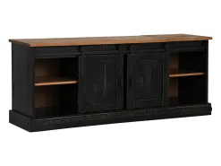 Mueble de TV HALDEN 2 puerta correderas negro 150x40x60 cm