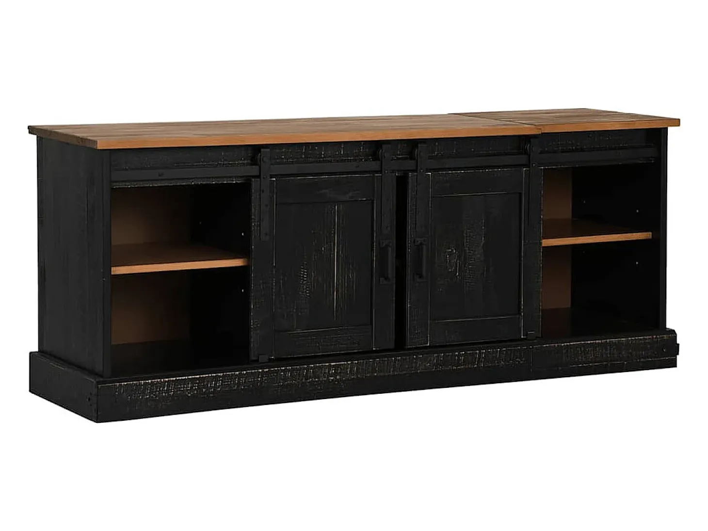 Mueble de TV HALDEN 2 puerta correderas negro 150x40x60 cm