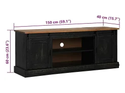 Mueble de TV HALDEN 2 puerta correderas negro 150x40x60 cm