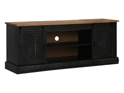 Mueble de TV HALDEN 2 puerta correderas negro 150x40x60 cm