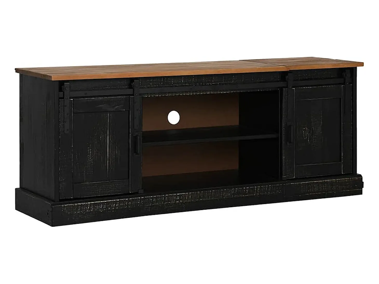 Mueble de TV HALDEN 2 puerta correderas negro 150x40x60 cm