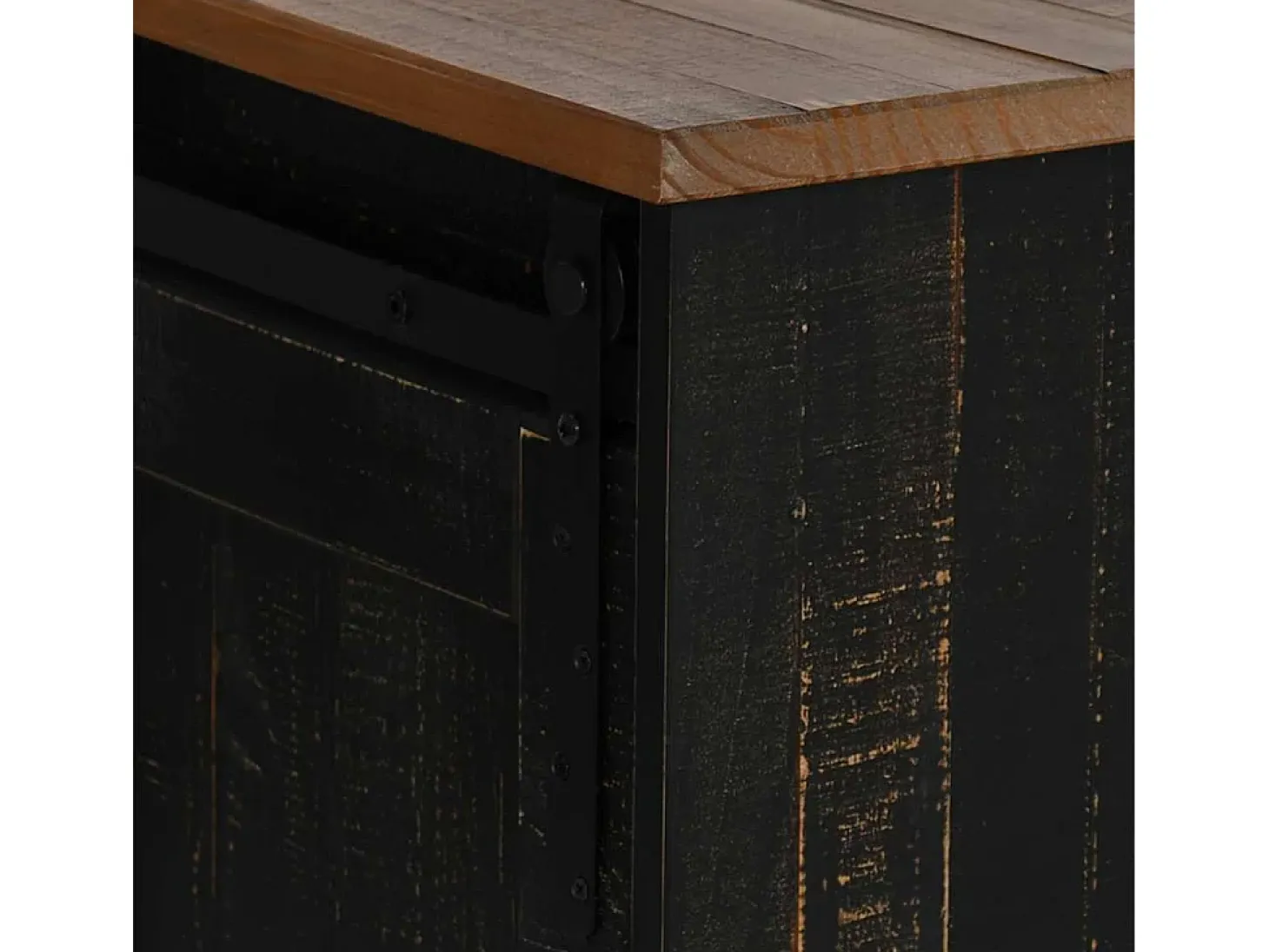 Mueble de TV HALDEN 2 puerta correderas negro 150x40x60 cm