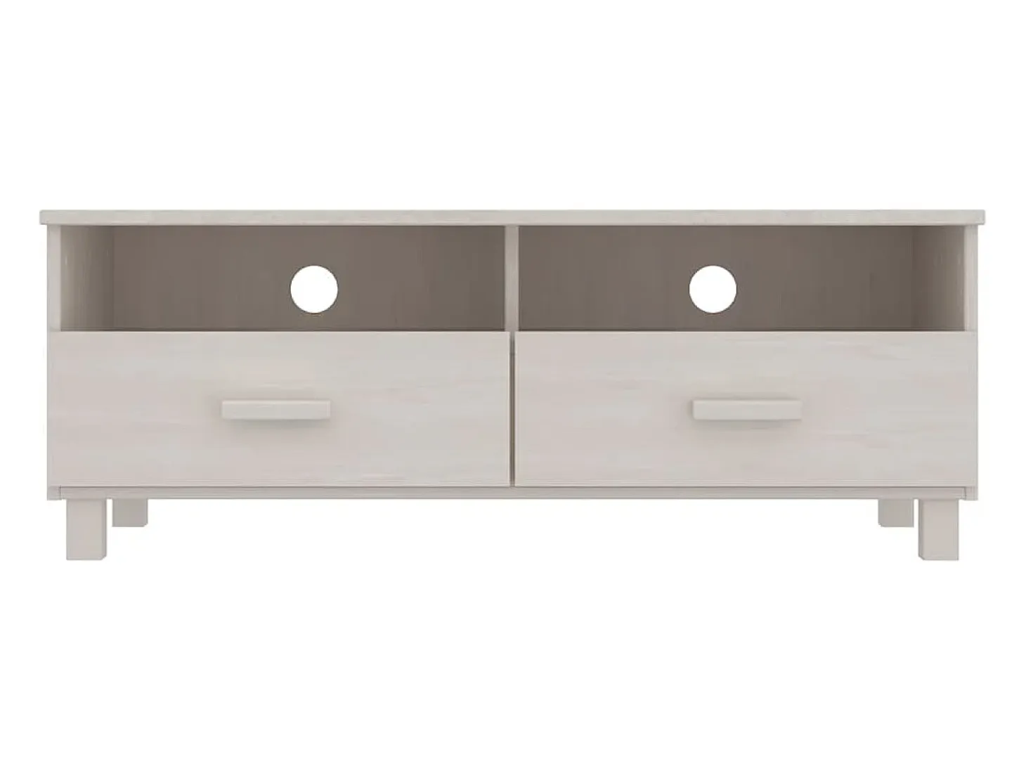 Mueble de TV HAMAR madera maciza de pino blanco 106x40x40 cm