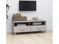 Mueble de TV HAMAR madera maciza de pino blanco 106x40x40 cm