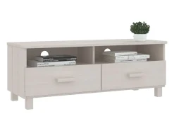 Mueble de TV HAMAR madera maciza de pino blanco 106x40x40 cm
