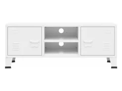 Mueble de TV industrial metal blanco 105x35x42 cm