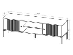 Mueble de TV Iseo verde ahumado/dorado/dorado