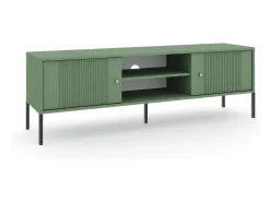 Mueble de TV Iseo verde ahumado/negro/dorado