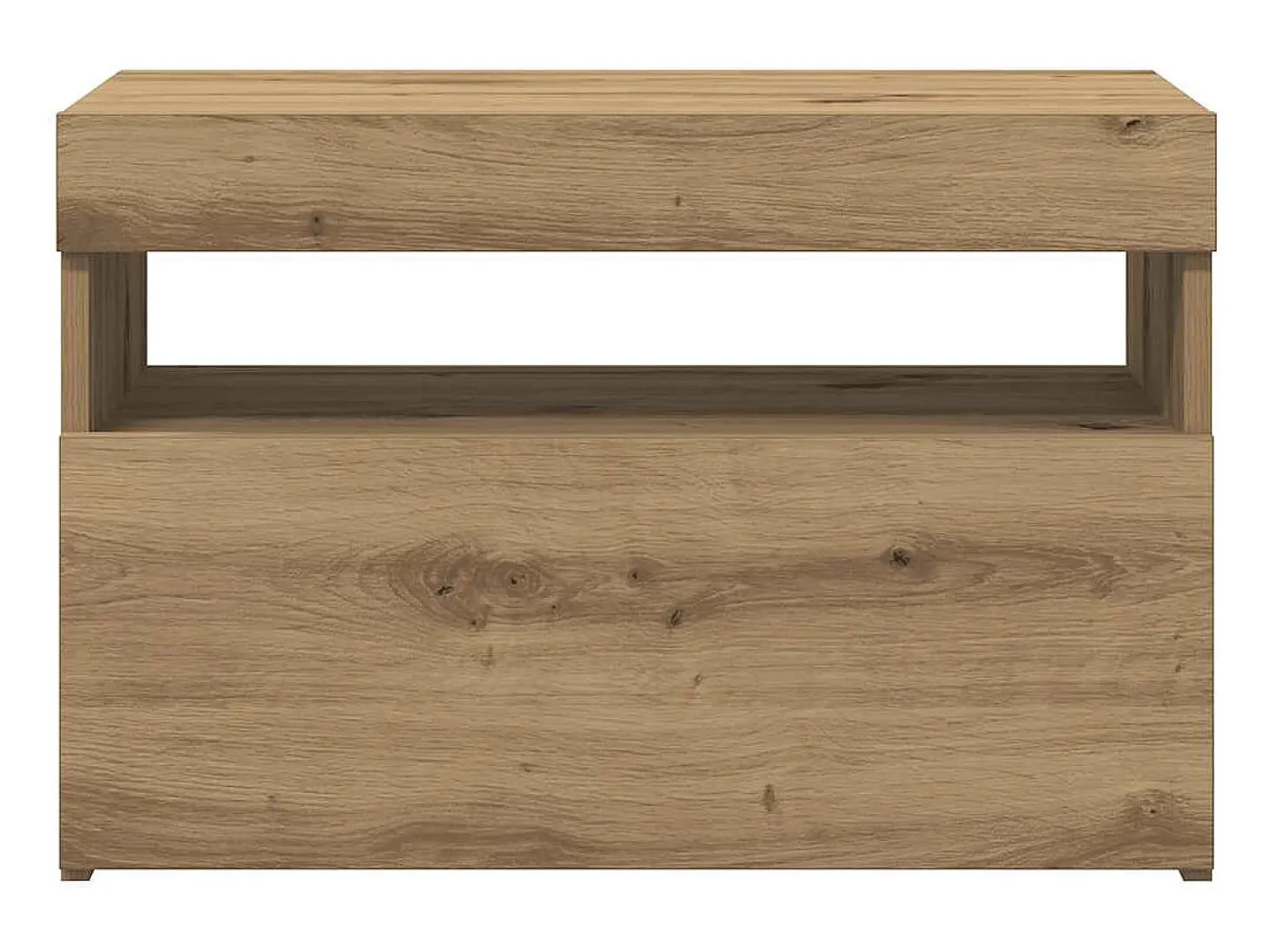 Mueble de TV luces LED madera roble artisan 60x35x40 cm