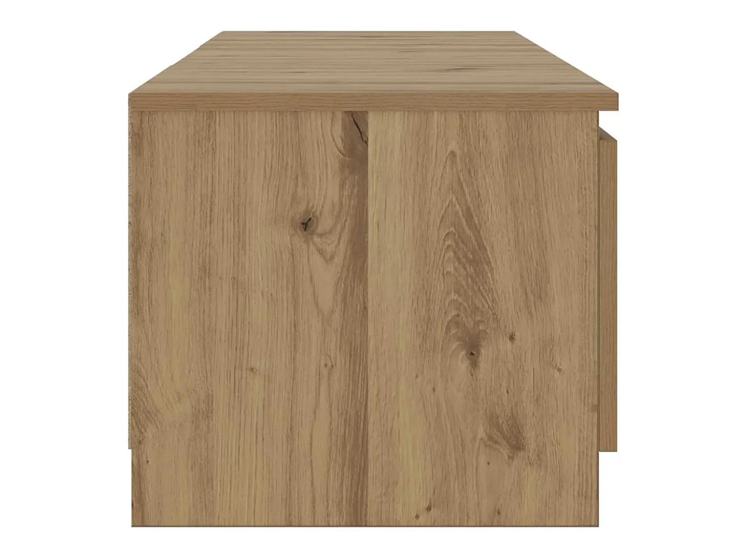 Mueble de TV luces LED madera roble artisan 140x40x36 cm