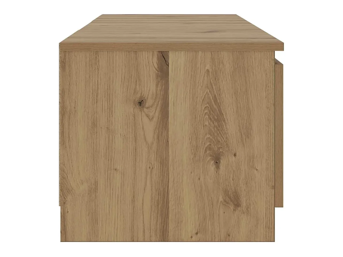 Mueble de TV luces LED madera roble artisan 140x40x36 cm