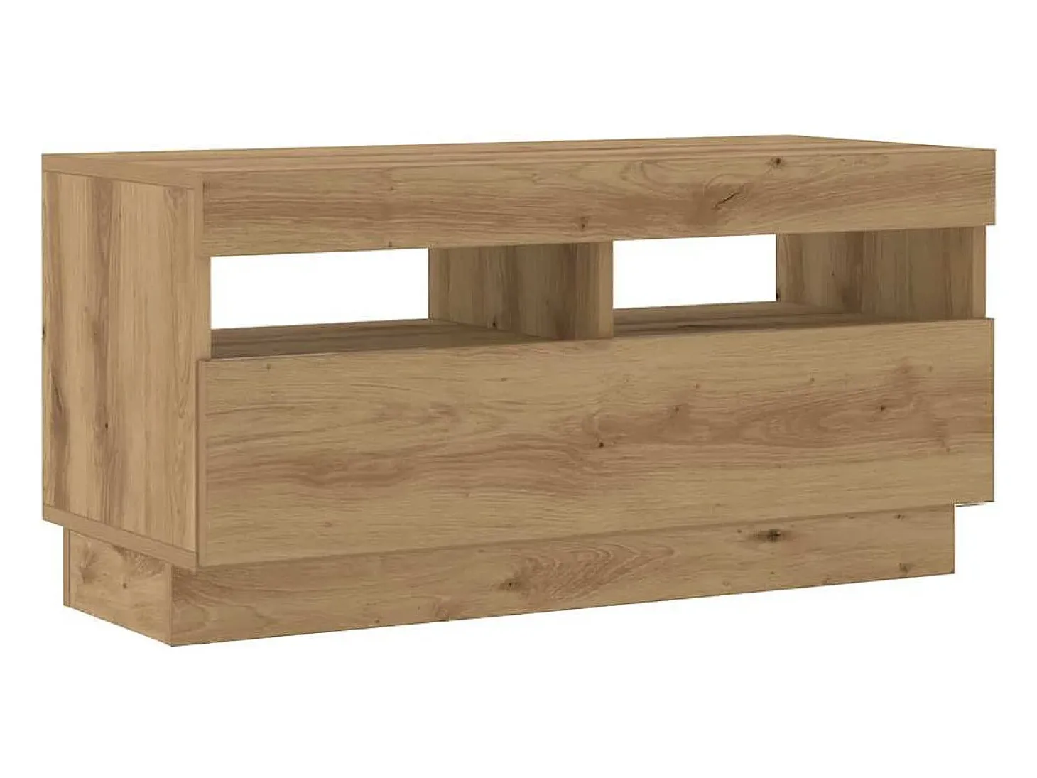 Mueble de TV luces LED madera roble artisan 260x35x40 cm