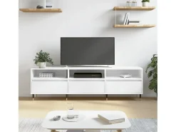 Mueble de TV madera contrachapada blanco 150x30x44,5 cm