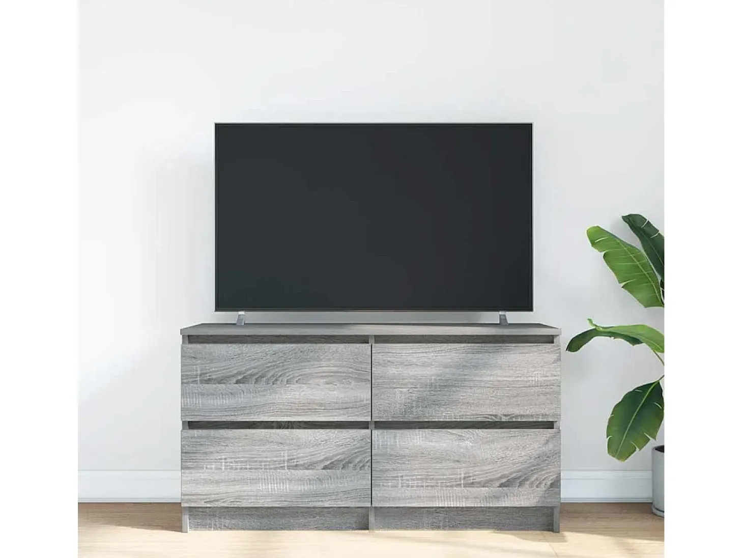 Mueble de TV madera contrachapada gris Sonoma 100x35x54 cm