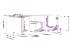 Mueble de TV madera contrachapada gris Sonoma 102x35x36,5 cm
