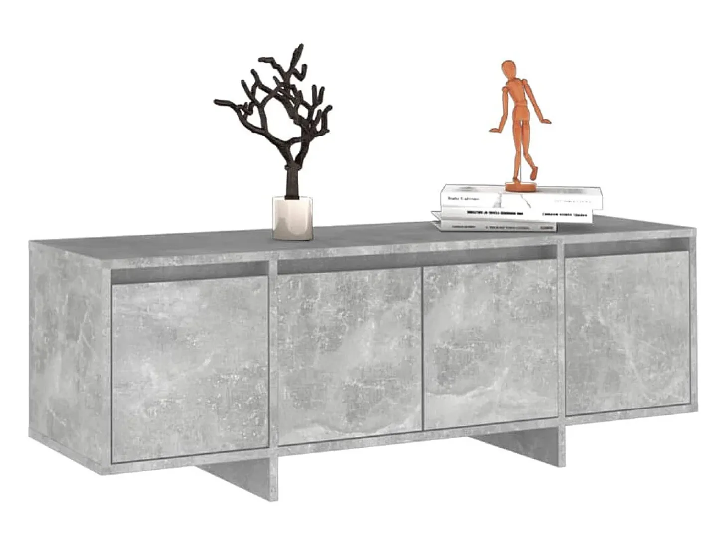 Mueble de TV madera contrachapada gris hormigón 120x30x40,5 cm