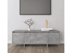Mueble de TV madera contrachapada gris hormigón 120x30x40,5 cm