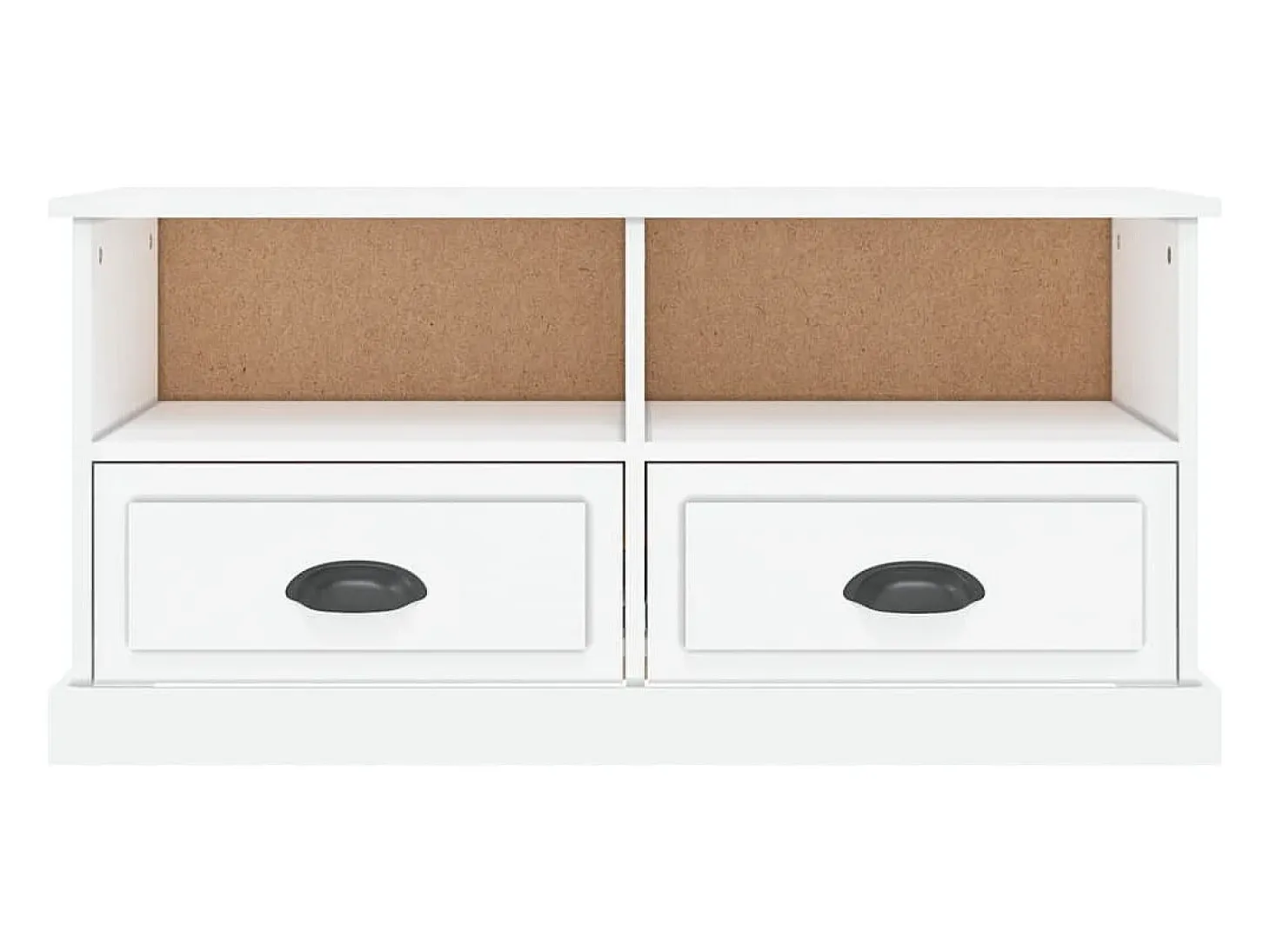 Mueble de TV madera contrachapada blanco brillo 93x35,5x45 cm