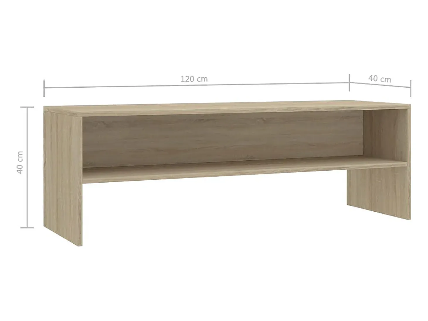 Mueble de TV madera contrachapada roble Sonoma 120x40x40cm
