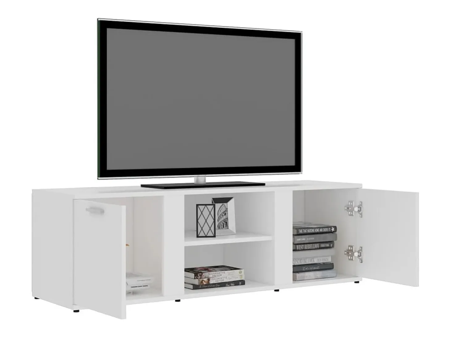 Mueble de TV madera contrachapada blanco 120x34x37 cm