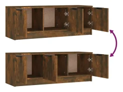 Mueble de TV madera contrachapada roble ahumado 102x35x36,5 cm
