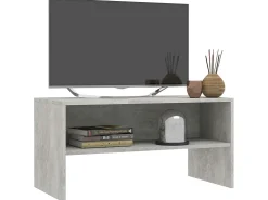 Mueble de TV madera contrachapada gris hormigón 80x40x40 cm ES720800