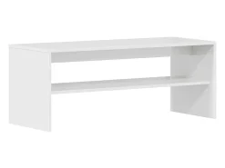 Mueble de TV madera contrachapada blanco brillante 100x40x40 cm