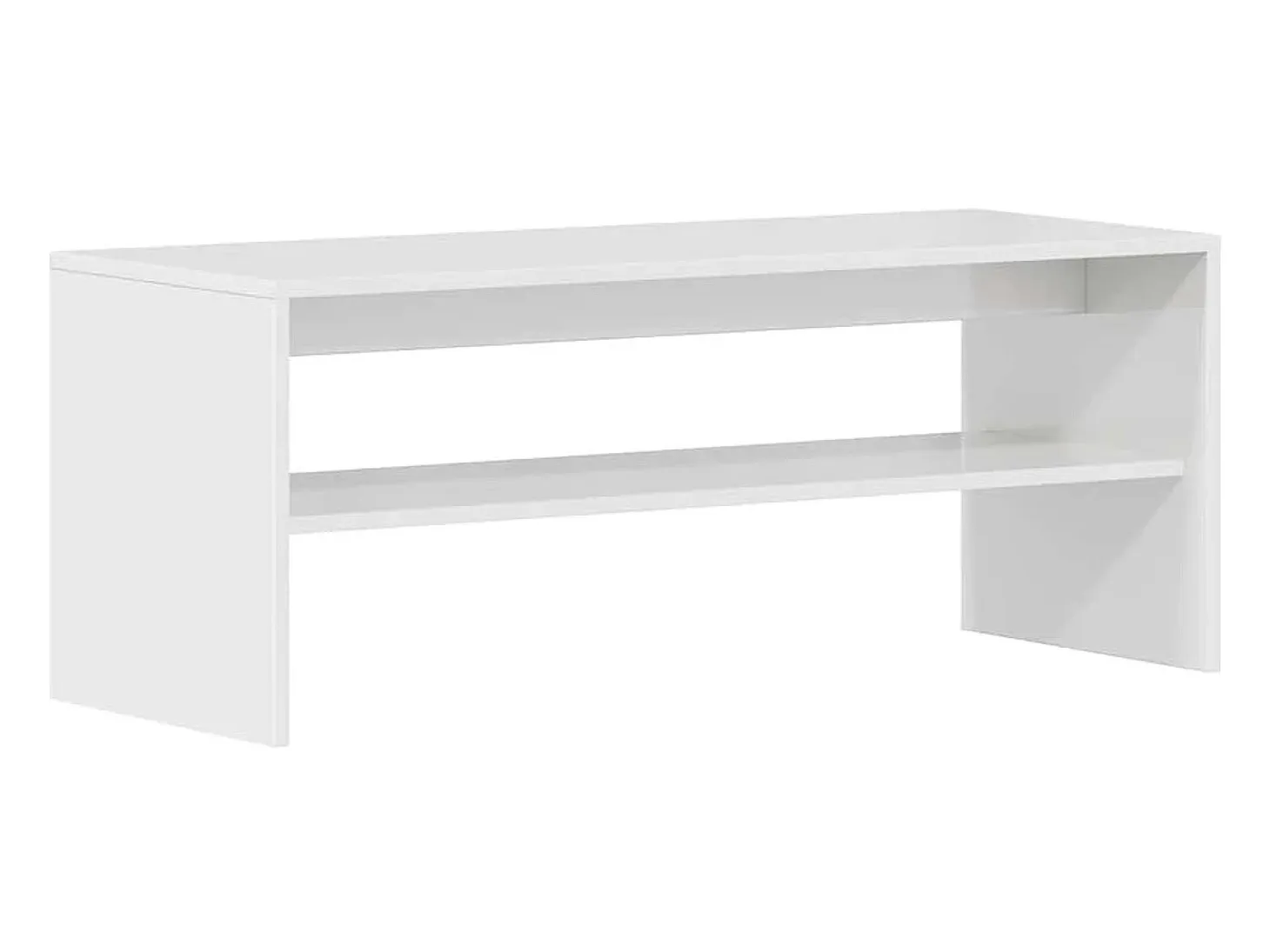 Mueble de TV madera contrachapada blanco brillante 100x40x40 cm