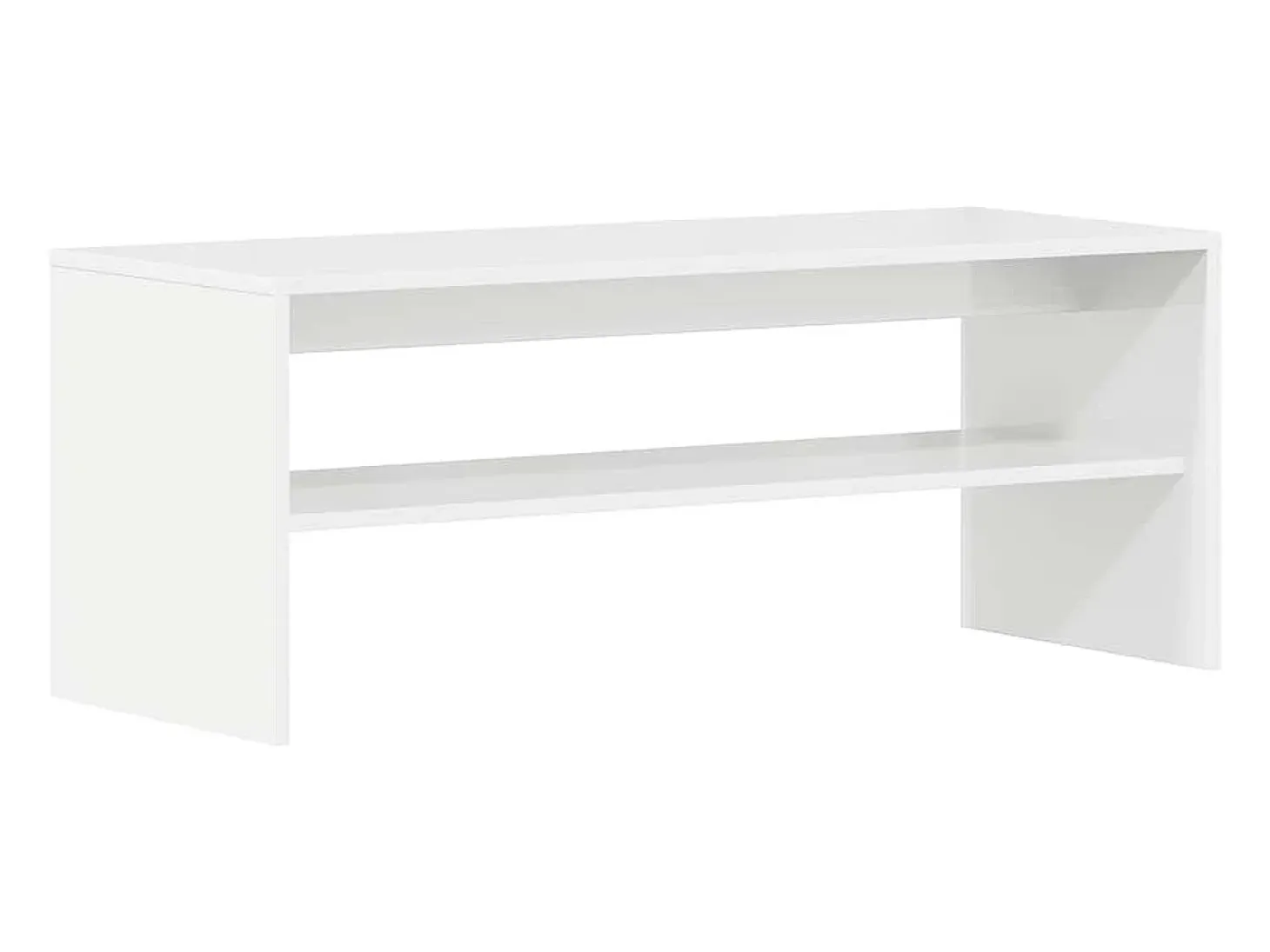 Mueble de TV madera contrachapada blanco brillante 100x40x40 cm