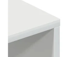 Mueble de TV madera contrachapada blanco brillante 100x40x40 cm