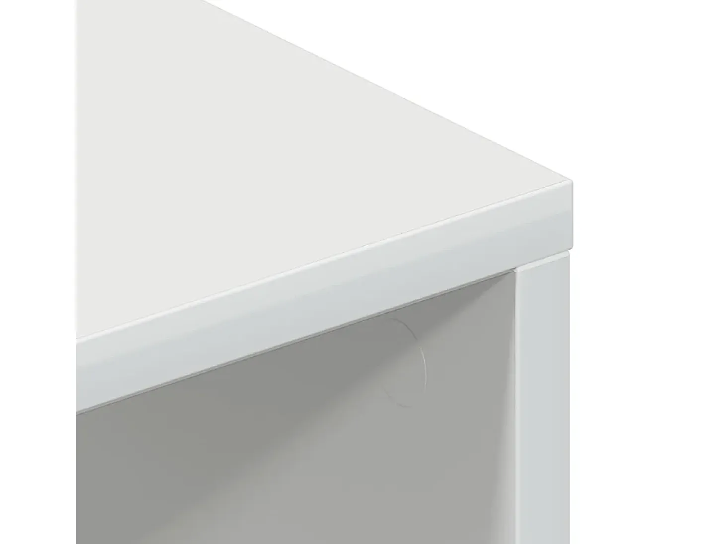 Mueble de TV madera contrachapada blanco brillante 100x40x40 cm
