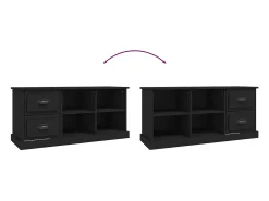 Mueble de TV madera contrachapada negro 102x35,5x47,5 cm