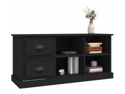 Mueble de TV madera contrachapada negro 102x35,5x47,5 cm