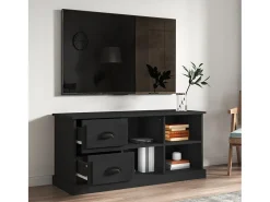 Mueble de TV madera contrachapada negro 102x35,5x47,5 cm