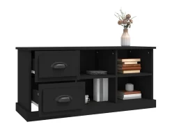 Mueble de TV madera contrachapada negro 102x35,5x47,5 cm