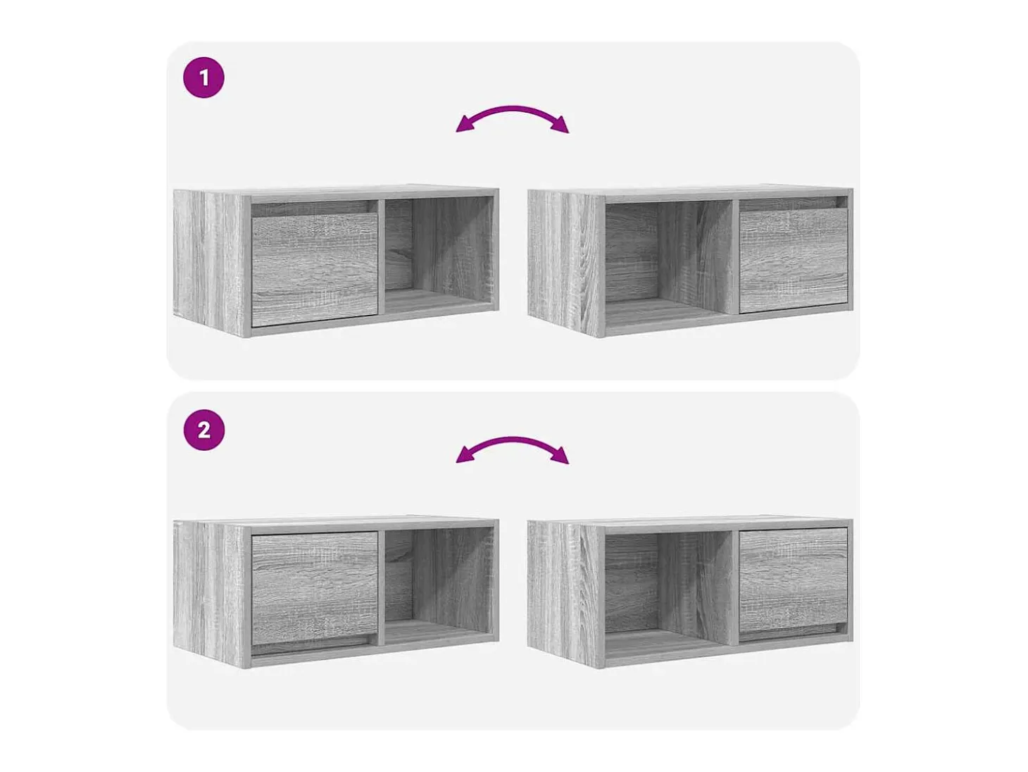 Mueble de TV madera contrachapada gris Sonoma 60x31x25,5 cm