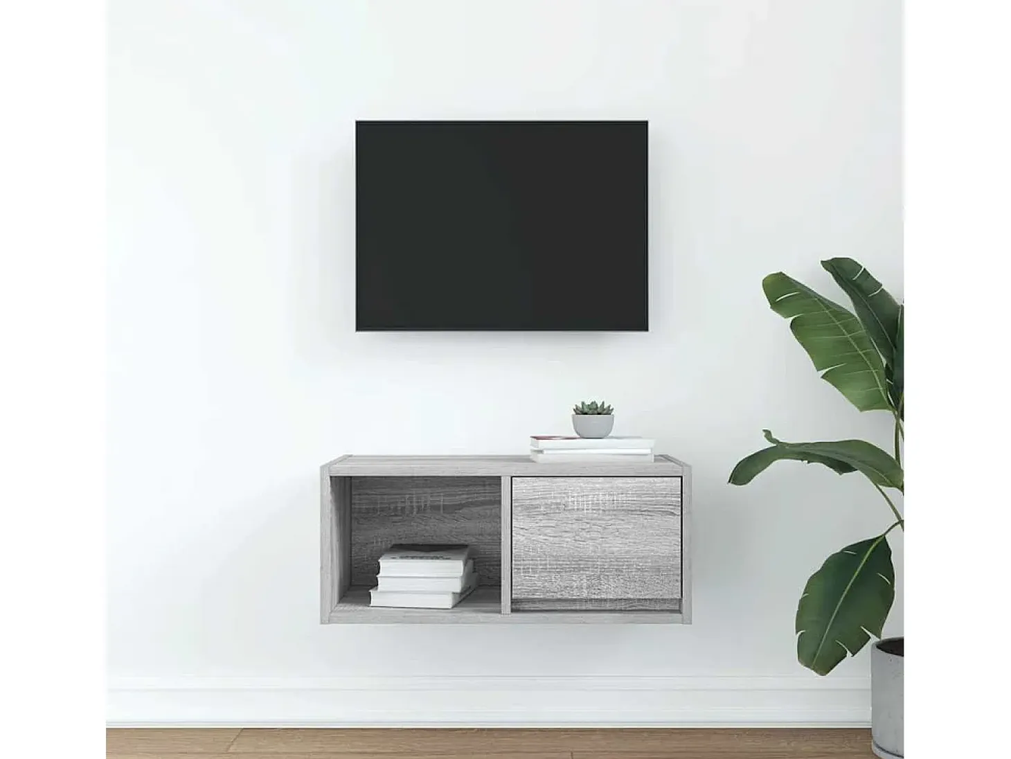 Mueble de TV madera contrachapada gris Sonoma 60x31x25,5 cm